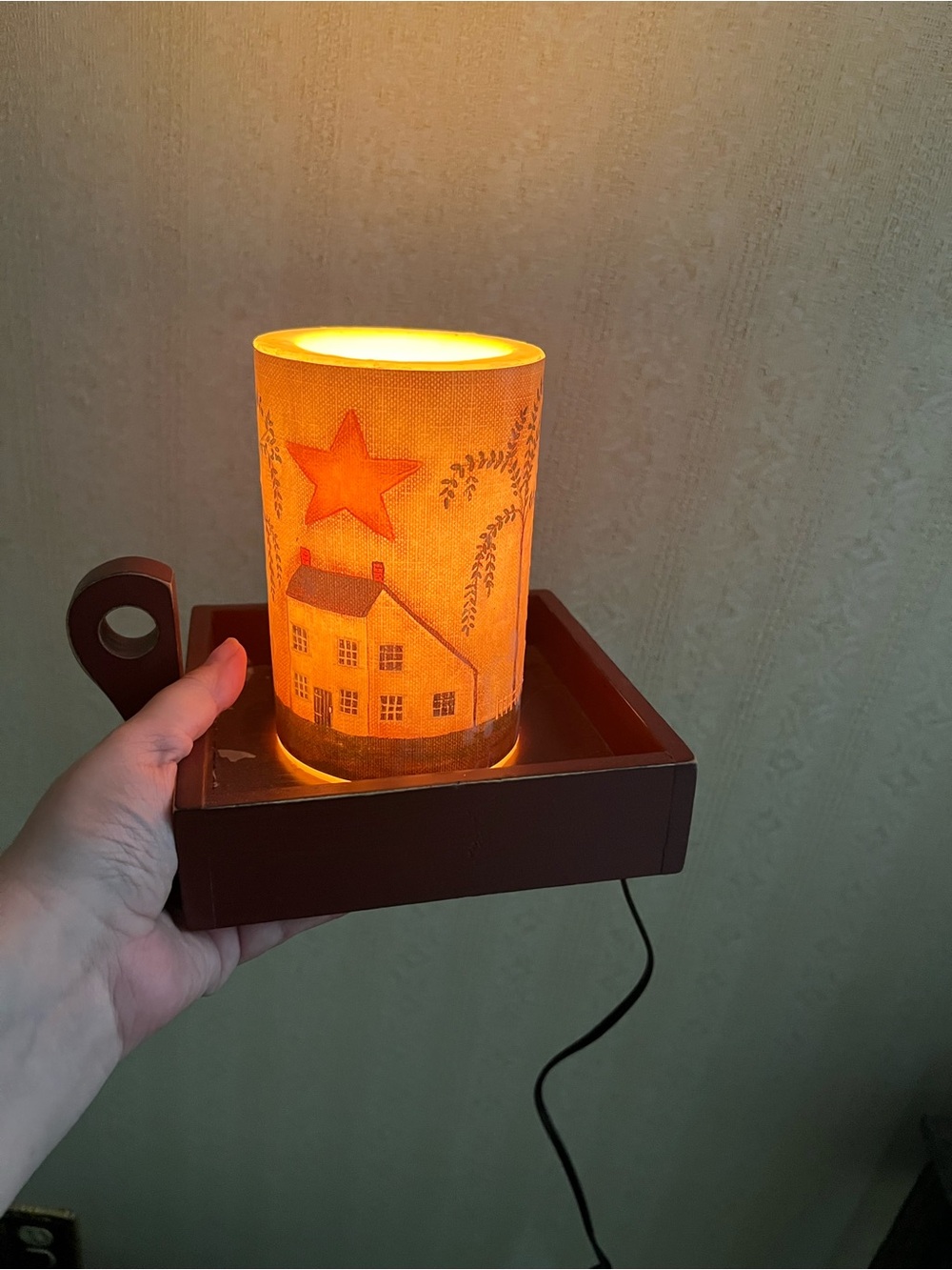 Warm cream color Star & House Accent Lamp - Home Accents